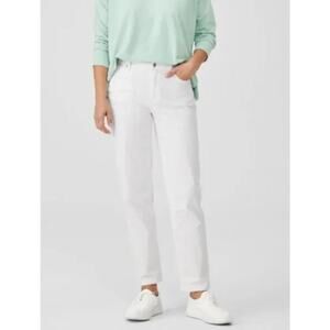 Eileen Fisher White Straight Leg Jeans Size 14